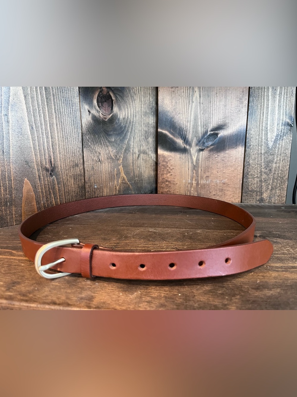 Lands’ End Brown Leather Belt Women’s Size Large - Picture 2 of 5